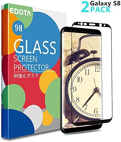 Galaxy S8 Screen Protector, Edota [2-Pack] Full Coverage Case Friendly Scratch Resistant HD Anti-Bubble Clear Curved Tempered Glass Screen Protector Film for Samsung Galaxy S8 (Galaxy S8)