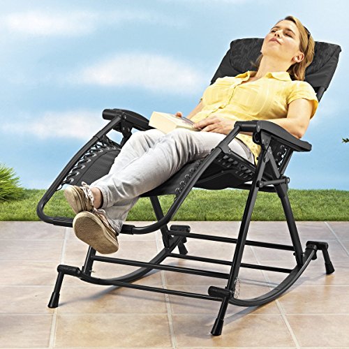 Vario-Schaukelstuhl+ GRATIS Einhänge- Tablett, schwarz - 3
