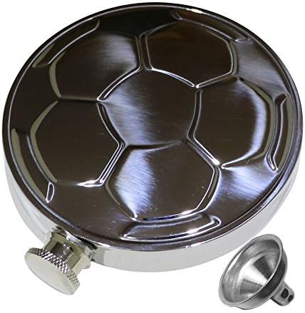 JUJOR Stainless Steel Football Hip Flask 4.5 oz. & Funnel