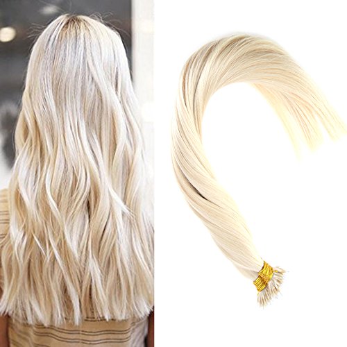 Sunny 60# Bleach Blonde Micro Nano Ring Hair Extensions 16" 50g Silky Straight Remy Human Stick Tip Nano Extensions Hair