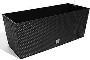 PROSPERPLAST Jardinière Rato 72 litres avec système d'arrosage en couleur anthracite 80 x 33 x 32 cm