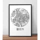 Affiche Taïpei Taïwan Minimalist Map (A4, A3, A2) - City Map, Poster de Taipei, Plan de ville, Impression d'Art, Création originale handmade