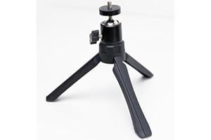 AIRHUG Mini Tripod, Desktop Stand, Portable, Compact, with 1/4" Screw, 360° Ball Head, Black, Suitable for Cameras, Webcams, Ring Light