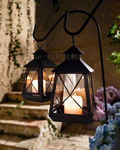 LATERNENHALTER HAKENHALTER Schäferstock METALLSTAB schwarz KERZENSTÄNDER LATERNENSTAB WINDLICHT TERRASSE