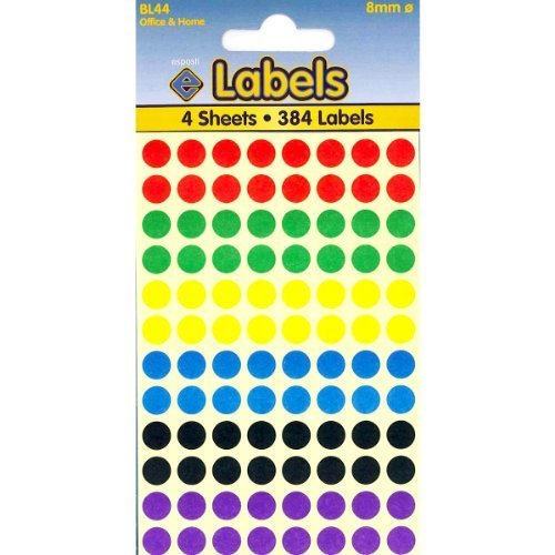 Esposti Gommettes rondes Couleurs assorties 8 mm