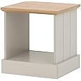 GFW Kendal Modern Wooden Side Table with Shelf & Oak Contrast Top, End Tables For Living Room & Bedroom With Open Storage For Books, Display Or Lamp, Grey, H46.5 x W45 x D39cm