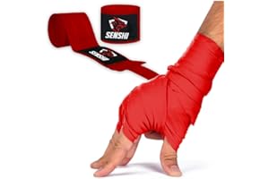 Senshi Japan Pro Grade Boxing Hand Wraps Set Fist Protector, MMA, Muay Thai, Kickboxing, Martial Arts Wrist Support Men's & Women's Training Bandage Gloves