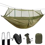 Accesorios completos: Accesorios incluidos Se usan dos cuerdas para colgar la mosquitera, también en el empaque hay dos cuerdas ajustables que se pueden unir entre el lazo en el lado de la hamaca y cualquier rama de árbol.