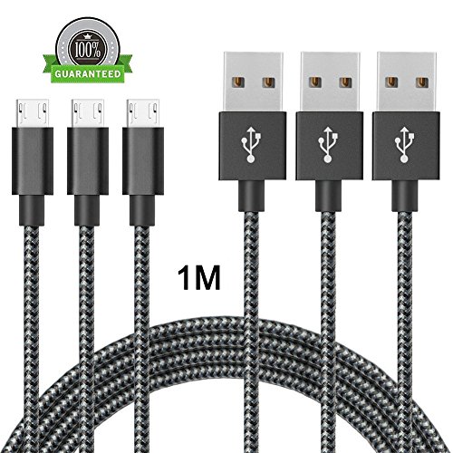 Cable Micro USB 3-Pack 1 M ONSON Cable USB Trenzado de nylon - Cargador Micro USB Sincro y carga usb para Samsung Galaxy S7 Edge S7 S6 Edge S4 S3 Note 5 4 HTC LG Android - Negro reviews Cable Micro USB 3-Pack 1 M ONSON Cable USB Trenzado de nylon - Cargador Micro USB Sincro y carga usb para Samsung Galaxy S7 Edge S7 S6 Edge S4 S3 Note 5 4 HTC LG Android - Negro