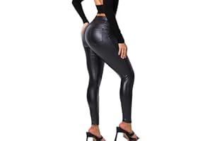 Navneet Leggins Cuero Leggings Mujer Push Up Cintura Alta Pantalones Elasticos Leggins Termicos Invierno Disfraz Halloween