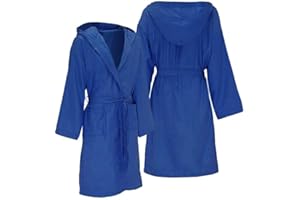 GX GARGIX Accappatoio UNISEX microfibra uomo e donna con cappuccio tasche salvaspazio calibrato