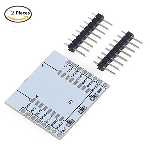 MakerHawk 2pcs ESP8266 Serial Port WiFi Modul Adapterplatte mit IO Lead Out für ESP-07 ESP-12 ESP-12E