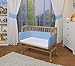 Produktbild WALDIN Baby Beistellbett mit Matratze und Nestchen, höhen-verstellbar, 16 Modelle wählbar, Buche Massiv-Holz natur unbehandelt,blau