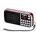 Produktbild iMinker Mini beweglicher Digital FM Radio-Medien-Lautsprecher MP3-Musik-Spieler-Unterstützungs-TF-Karte / USB-Blitz-Antrieb mit LED-Schirm-Anzeige, Notfall-Taschenlampe, 3.5mm Kopfhörerjack- / AUX-Hafen (Rot)