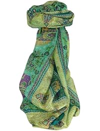 Bufanda Tradicional de Seda Largo Vish Teal de Pashmina & Silk