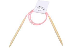 Coopay Agujas de Tejer Circulares de 80 cm, Agujas Circulares de Bambú Cálidas y Ligeras para Manos Artríticas, Agujas de Doble Punta con Cable Rosa, para Tejer Calcetines, Sombreros