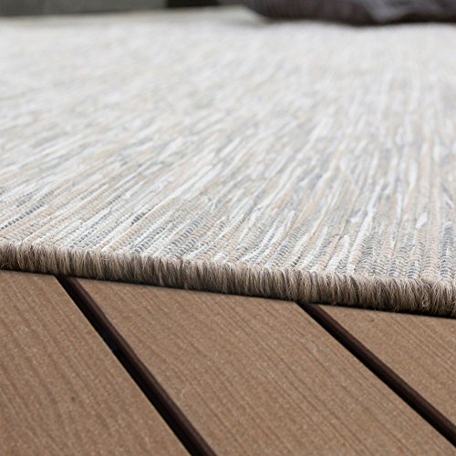 In- & Outdoor Flachgewebe Teppich Terrassen Teppiche Mit Farbverlauf In Beige, Grösse:140×200 cm - 2