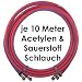 Produktbild Acetylen Sauerstoff Gasschlauch Zwillingsschlauch 10 Meter - Profi Gummischlauch zum autogen schweißen oder schneiden - Profiqualität von Gase Dopp