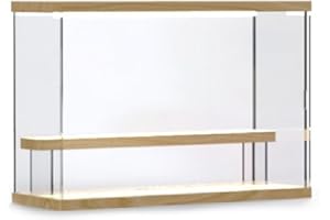 FRIKINK Vitrina Expositora Acrílica Led para Figuras y Colecciones - Metacrilato Duradero, Caja Exhibición y Protección de Objetos con Luz (32 x 12 x 22,5 cm LED)