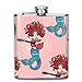 Produktbild Rundafuwu Flask for Liquor and Funnel, Stainless Steel Leak-Proof Hip Flask Guitar Mermaid Pink Flagon Whiskey Container Flask Pocket for Unisex