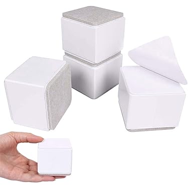 Zelfklevende Bedverhogers Van Koolstofstaal - Set Van 4 - Verbeter De Opbergruimte Eenvoudige Installatie Stijlvol Design Duurzaam Materiaal Meubelaccessoire Voor Extra Ruimte Modern En Praktisch