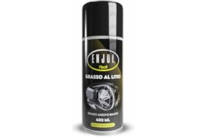 Enjoy Tech Grasso al Litio Spray 400 ml – Lubrificante Multiuso Professionale per Cuscinetti, Guide, Organi Meccanici – Resistente ad Acqua e Ossidazione - Made in Italy