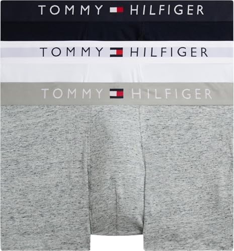 Tommy Hilfiger UM0UM03908 Tronco da Uomo, 3P Trunk, Multicolore (Grigio Htr/Bianco/Cielo Deserto), M