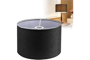 EUBSWA Paralume in tessuto – paralume per lampada da tavolo, lampada da parete, lampada da comodino e lampada da terra, in lino naturale, copertina rigida realizzata a mano