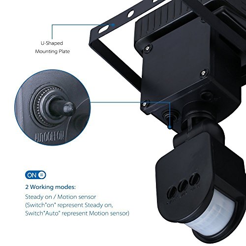 Solarleuchten 100 LED Kapoo im Freien drahtlose Sonnenenergie angetriebene Bewegungs-Sensor-Licht, Adjustable TIME, 3 Intelligent Modes, Solar Panel with 5 Meters Extend Cable - 3