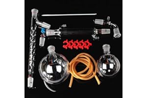 RAINBOW_ROAD Kit per distillazione in vetro, 1.000 ml, 13 pezzi, attrezzatura per distillazione sottovuoto, kit in vetro per laboratorio chimico
