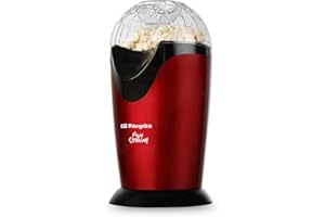 Orbegozo PA 4300 - Macchina per popcorn portatile, senza olio, funzionamento rapido, secchio di misurazione, 1000 W, rosso metallizzato