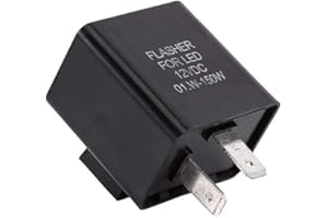 ARAMOX Przekaźnik kierunkowskazu 12 V, czarny 2-pinowy kierunkowskaz kierunkowskaz przekaźnik motocyklowy LED wskaźnik świetlny