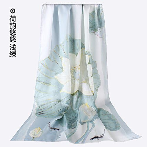 Ding Decoration Silk Scarf Woman Silk Long Shawl Wild (55*175Cm), Rhyme Long Light Green