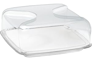 Guzzini, Cloche À Fromage Carrée Gocce, 25,5 x 25,5 x h11,5 cm Taille Unique Transparent