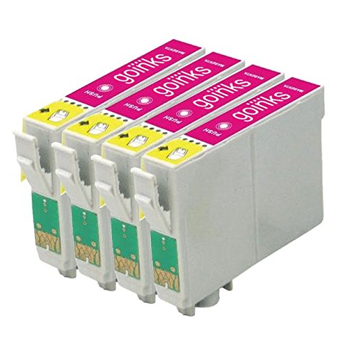 4x Kompatible Magenta Druckerpatrone ersetzt T0613 für den Einsatz in Epson Stylus D68, D68PE, D88, D88 Plus, D88 Photo Edition, DX3800, DX3850, DX4200, DX4250, DX4800, DX4850