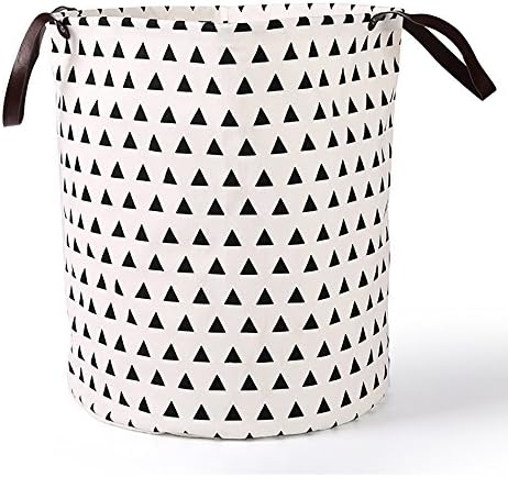 Large Toy Storage Basket, Canvas Toy Organizer Bins Traingle Foldable Laundry Hamper Closet Basket for Kids Toys, Baby Clothing, Gift Basket