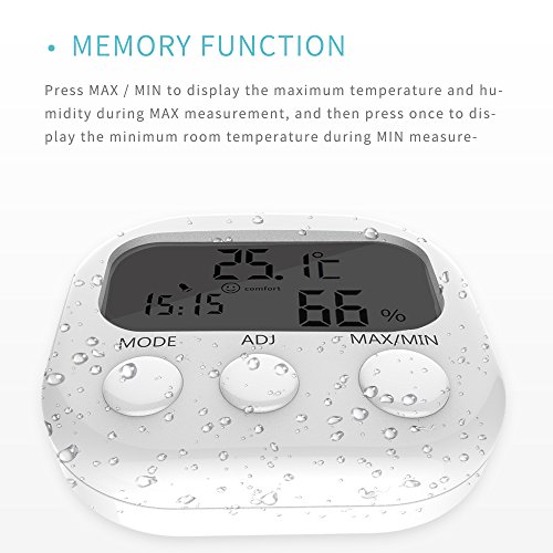 Tikitaka LCD-Digital-Thermometer-Hygrometer TA638 Temperatur- und Feuchtigkeitsmessgerät Messgerät mit Uhr Wetterstation - 6