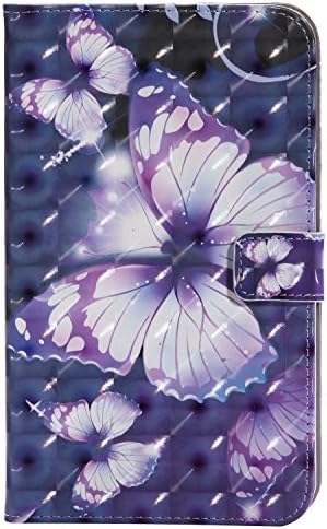 Samsung Galaxy Tab T280 Case , Multi-Function Screen Protector PU Leather , Ultra Slim Lightweight with Stand/Auto Sleep Wake-up Function Ciover Smart Case for Samsung Galaxy Tab T280 Case - Purple Butterfly + 1X Dust plug &amp; Dustproof cloth