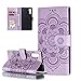 Produktbild HMTECH Galaxy Note 10 Hülle,Für Samsung Galaxy Note 10 Handyhülle Prägung Mandala-Blume Flip Case PU Leder Cover Magnet Schutzhülle Ständer Handytasche für Samsung Galaxy Note 10,LD Mandala Purple