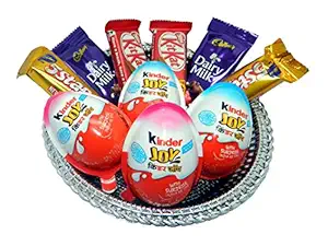 RICHU CHOCOLATES AND MORE Rich'U Gift Hamper Gift for Rakhi Diwali Anniversary Birthday Christmas Valentine Her Him Assorted Gift Basket Tray, Chocolate, 1 count