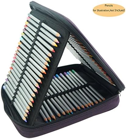 CREOOGO Large Capacity 120 Loops Travel Portable Pencils Case Dark Purple