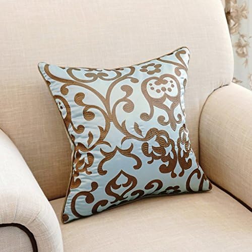 HAIYINGkaodian HAIYING Cushion Luxurious Palace Satin Jacquard Pillows, Sofa Cushions, Exquisite Embroidery Jacquard With Pillows Contains Pillow 45*45CM (Color : A)