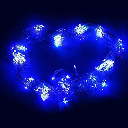 LED Christmas Lights, Dizaul® 1.5mx1.5m 120 LED Web Net Fairy String Decorative Light for Christmas Wedding Party with 8 Function Controller Blue