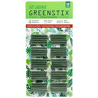 Lazy Gardener Greenstix: All Purpose Plant Fertilizer for Pot Plants, 50 Sticks (Pack of 1)