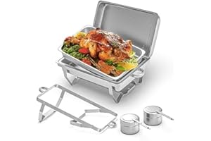 MEISTERWERK Warmhaltebehälter Essen (1er Set) - Erstklassiger 410 Edelstahl Chafing Dish - Warmhaltebehälter für Speisen inkl. Anleitung - Speisenwärmer ideal für Events & Partys