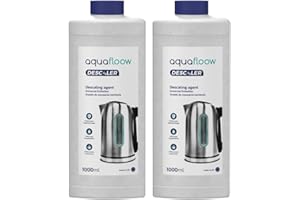 Aquafloow DESCALER Uniwersalny Odkamieniacz w Płynie 2x 1l Odkamieniacz do Ekspresu do Kawy | Usuwa Kamień, Środek do Ekspresu, Pod Prysznic & do Żelazek i Czajników | Odkamienianie & Czyszczenie