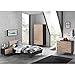 Produktbild Jugendzimmer Set Korpus massiv schwarz, Birke massiv natur lackiert, 90x200 cm Jugendbett, Nachttisch, 100cm Kleiderschrank 2-trg und Kommode