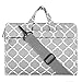 Price comparison product image MOSISO Laptop Shoulder Bag Compatible 13-13.3 Inch MacBook Pro, MacBook Air, Notebook Computer, Canvas Geometric Pattern Protective Handbag Briefcase Sleeve Case Cover, Gray Quatrefoil