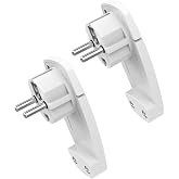 Flat Plug 2 Pieces of White Flat Plugs &ndash; Schuko Plugs for Cables with Cable Section of 1.5 mm&sup2;, European Plug IP20 250 V (16A