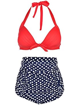 Fitibest Elegante Tankini Costume da Bagno da Donna, Motivo Scozzese